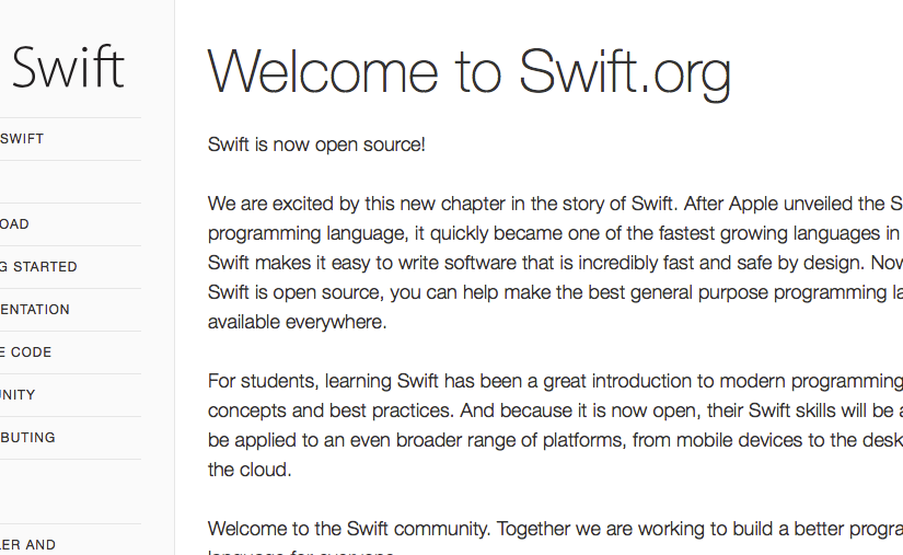 Apple Open Sources Swift